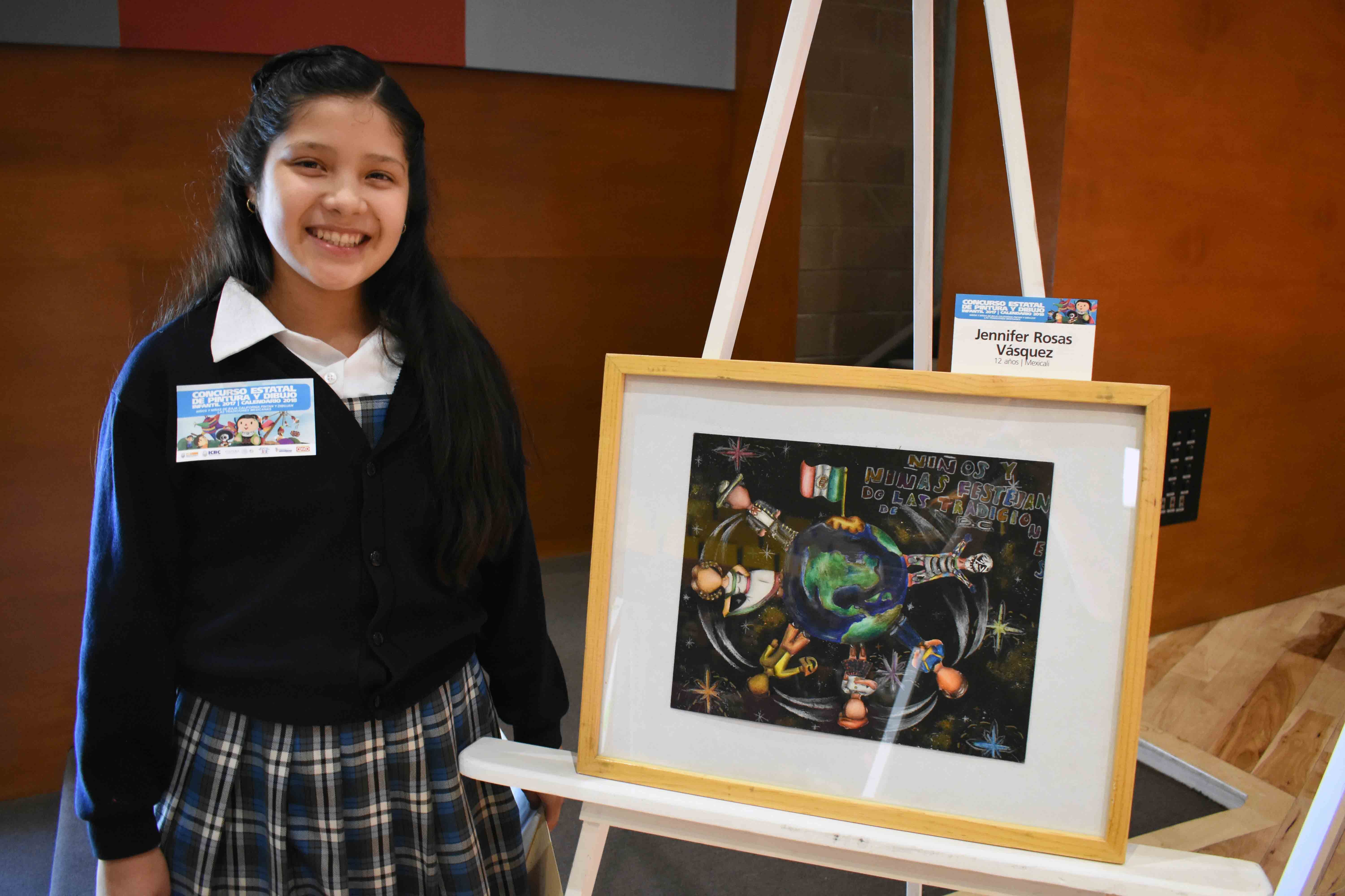 Niña cachanilla gana Concurso Estatal de Pintura y Dibujo Infantil 2017