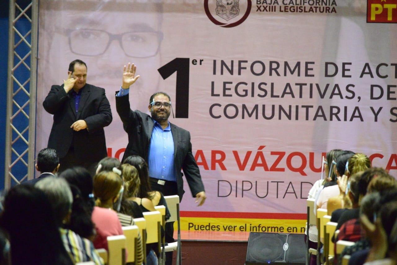 Diputado Vázquez Castillo rinde su primer informe