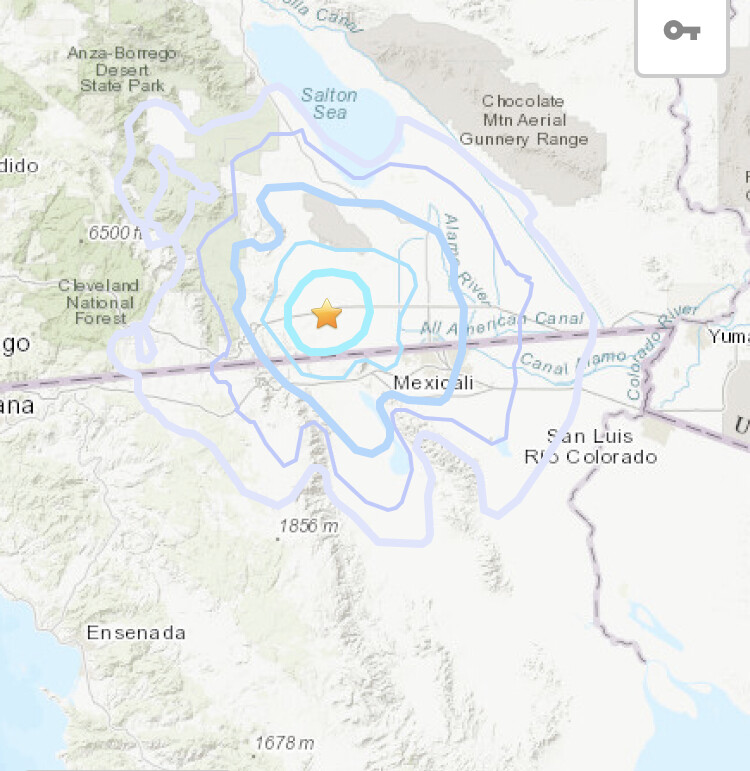Se registran temblores con epicentro en Ocotillo, CA.
