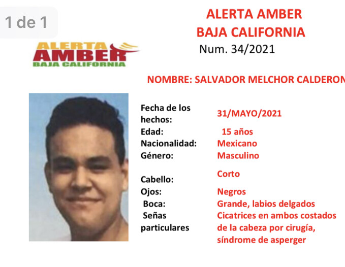 Activan Alerta Amber por desaparición de joven de 15 años en Mexicali