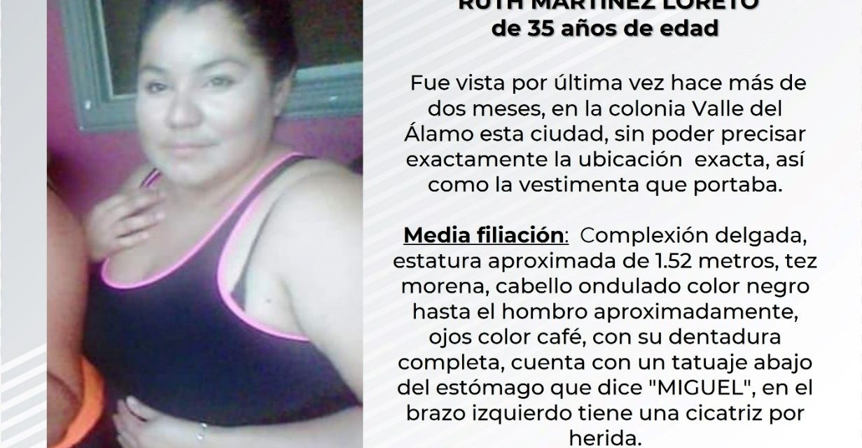 Otra mujer desaparece en Mexicali; se trata de Ruth, de 35 años