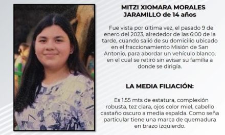 Mitzi Xiomara lleva cinco días desaparecida