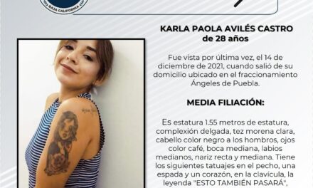 Karla Paola desapareció desde diciembre del 2021