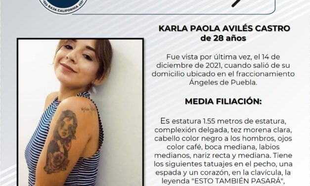Karla Paola desapareció desde diciembre del 2021